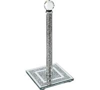 London Boutique Crystal Kitchen Roll Holders Free Standing Sparkle Crushed Diamond Filled Square base in Grey | Size: 1000L London Boutique Grey 1000L
