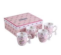 Cups Mugs Set 4 in Gift Box 330ML London Boutique Pink One Size