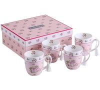 Cups Mugs Set 4 in Gift Box 330ML London Boutique Pink One Size