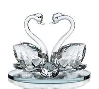 London Boutique Decorative Crystal Glass Animal Double Swan Model With Swarovski Crystal Elements Giftware Present (Set Of 1)