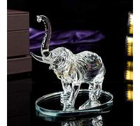 London Boutique Decorative Crystal Glass Animal Elephant Ornament Figurines Giftware Present Mother Child (Single)
