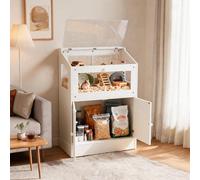 London Boutique Large Hamster Cage With Cabinet, Wooden Hamster Enclosure, Gerbil Cage With Visual & Ventilated Acrylic Panels
