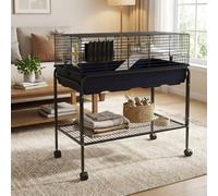London Boutique Large Rat Cage On Wheels, 100X53X95Cm Multi Level Hamster Cage, Pet Habitat With Tray And Shelf