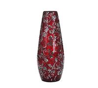 London Boutique Large Tall Vase 18" 40cm Vases for Flowers Handmade Decorative Mosaic Glitter Vase Sparkled Glass gift present (Large Red Rose)