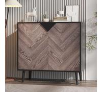 London Boutique Modern Sideboard Cabinet, 80X40Cm Freestanding Storage Cupboard With Doors And Shelf For Dining Room, Grey