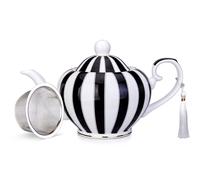 London Boutique Teapot with Infuser for Loose Tea 700ml Perfect 2 Cup teapot Easy Grab Handle in Black London Boutique Black 700ml
