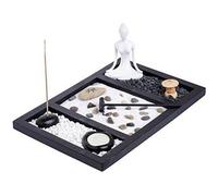 London Boutique Zen Garden Buddha Candle Holder Incense Holder White Sand And Decorative Stones (Zen Buddha)