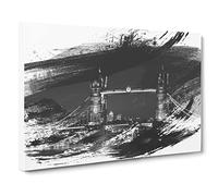 London Bridge at Night V1 Canvas Print | Gallery Wrapped 30mm Frame Wall Art | 20x14 inches | Ready to Hang | Modern Cityscape Picture | Living Room Bedroom Lounge Office