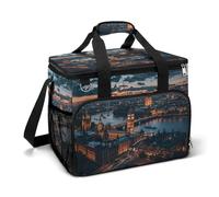 London Bridge Big Ben Large Lunch Bag Soft Cooler Bag Insulated Thermal Bag Reusable Grocery Bags for Office Picnic Beach