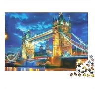 London Bridge Night_1 1000 Pc Extra-Thick Cardboard DIY Jigsaw for Family Lovers, Fun Challenging Game, Beautiful Decoration, 70x50cm/1000pcs