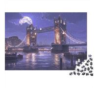 London Bridge Night 1000 Piece Jigsaw Puzzles for Adults Featuring Artistic Design Centenary Jigsaws As Dementia Friendly Activities for Concentration Games 70x50cm/1000pcs