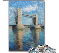 London Bridge Oil Painting JigsawPuzzle 2000 Pieces for Teenagers, Educational Games DIY Toys with Matching Poster And Trivia Sheet for Age 14+ (70x100cm)