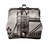 London Bridge Prints Coin Purse Kiss Lock Pu Leather Mini Pouch Wallet Change Bag for Women Girls Kids