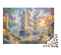 London Bridge Scene 1000 Piece Thick Cardboard Tower Bridge Jigsaw Puzzle Box Set for Adults Ultra Difficult 70x50cm/1000pcs