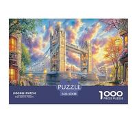 London Bridge Scene Fun And Challenging 1000 Piece Puzzle for Adults & Kids | Detailed - Tower Bridge (vibrant) Great Gift Idea Decompression52x38cm/1000pcs