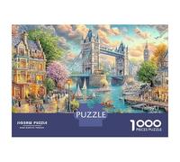 London Bridge Sunset 1000 Piece Jigsaw Puzzles Venice Canal View for Adult Educational Game Home Decoration Difficult Challenging Birthday Gifts 38x26cm/1000pcs