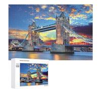 London Bridge Sunset Puzzle -1 Jigsaw Puzzle, 1000 PCS, Relaxing Activity for Adults, A Creative Way to Unwind after A Busy Day, for Family Fun