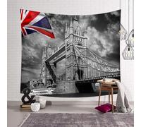London Bridge Tapestry Wall Hanging City Buildings Wall Tapestry Art Blanket Home Decor for Bedroom Living Room Dorm 200x200 cm B-3110