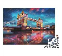 London Bridge Teen Puzzle for Fans, 1000 Pc Night Illumination Style Decompression Game, Wall Decor Accessory for Teens 52x38cm/1000pcs
