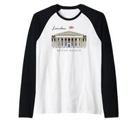 London, British Museum, Hand Drawing, England Raglan Baseball Tee