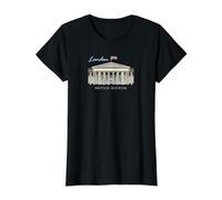 London, British Museum, Hand Drawing, England Value Graphic T-Shirt, Women, Black, S