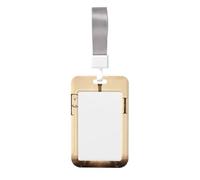 London-British-Paris-Retro Abs Vertical Id Badge Holder, Name Badge with Clear Scanning Film