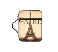 London-British-Paris-Retro Bible Cover Case with Handle, Water-Resistant Oxford Fabric Bible Bag Organizer with Zipper Pockets for Church