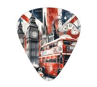 London-British-Vintage 12 Pack Guitar Picks With 3 Thicknesses And Storage Box, Abs Plectrums For Electric Bass Guitar Players