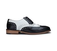 London Brogues Gatsby Men's Brogue Shoe Black White (UK 8)