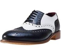 London Brogues Gatsby Men's Brogue Shoe Black White (UK 9)