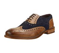 London Brogues Gatsby Men's Brogues Tan Navy Size 7 8 9 10 11 12 13 14 15 (9 UK)
