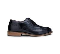 London Brogues Kids Childrens Boys Real Leather Brogues Laced Smart Formal Vintage Classic Peaky - Black - UK 6