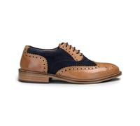 London Brogues Kids Childrens Boys Real Leather Brogues Laced Smart Formal Vintage Classic Peaky - Tan - UK 3