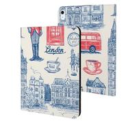 London Building Coffee Culture Slim Protective Case Auto Wake Sleep Cover Kickstand Compatible with ipad Air5/air4 (10.9in) /ipad Pro 2018(11in)
