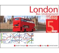 London Bus and Underground PopOut Map : Pocket-size, pop up map showing London's bus network and entire tube network