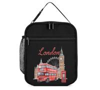London Bus Lunch Box for Unisex Reusable Lunch Bag