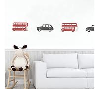London Bus Or Taxi Wall Stickers Sets Murals Removable Vinyl Black Cab And Red Bus Decals Kid's Bedroom Decor Poster D 144x18cm