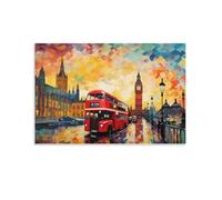 London Bus Scene,1500-piece puzzle for kids and teenagers, entertainment toys, intellectual challenge puzzle,57x87cm