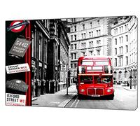 London Bus Stop Underground Picture Print Framed Canvas Wall Art Home Decor 30’’ x 20’’ inch (76x 50 cm) -18mm Depth