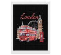 London Bus Vertical Diamond Art Painting 12"x16"