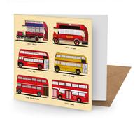 London Buses Greetings Card - 150x150 Blank