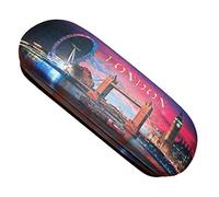 London by Night Scene Printed Spectacle Case With Soft Cleaning Cloth, London Souvenir