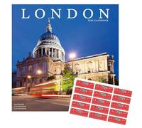London Calendar 2026 | Square Wall Calendar | 16 Month | September 2025 to December 2026 | With Free Organisational Stickers, London Gift
