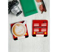 London Calling Double Decker Punch Needle Coaster - Set of 2
