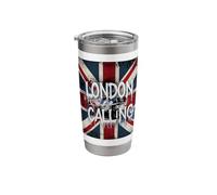 London Calling - UK Flag and Double-Decker Bus Stainless Steel Insulated Tumbler