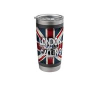 London Calling - UK Flag and Double-Decker Bus Stainless Steel Insulated Tumbler