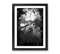 London Canal Barge Modern Cb Framed Print | A4 Black Framed Wall Art | Ready to Hang | Modern Nature Picture | Living Room Bedroom Lounge Office