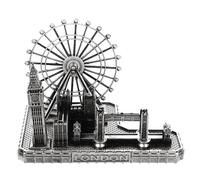 London City Architectural Model Craft Desktop Ornament Silver Alloy