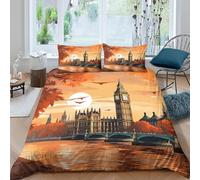 London City Big Ben Duvet Cover Set For Single Double King Bed, 3D Printed Bedding Sets Boy Girl Bedroom Microfiber Duvet Set Quilt Case With Pillowcases - Single 90X190 Cm - Hypoallerg -618T361M947W