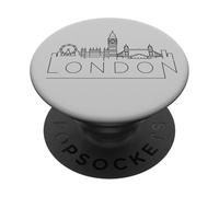 London City Minimalist Line Art, Big Ben, Subtle Bold Lines PopSockets Adhesive PopGrip